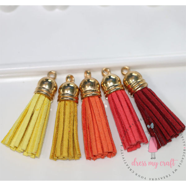 Small Faux Leather Tassel - Sunshine