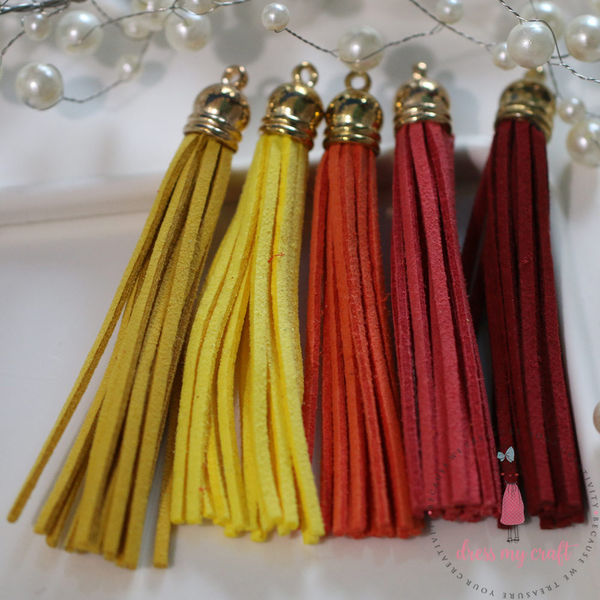 Large Faux Leather Tassel - Sunshine