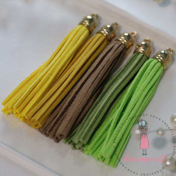 Large Faux Leather Tassel - Brights