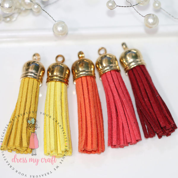 Medium Faux Leather Tassel - Sunshine