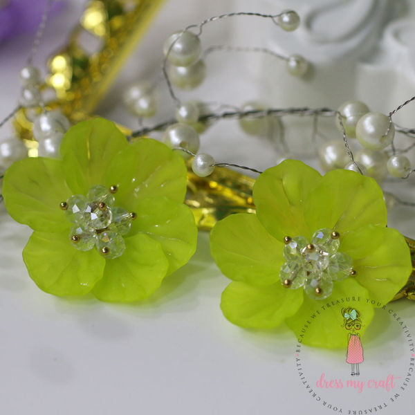 Small 3D Fairy Flowers - Lime Green