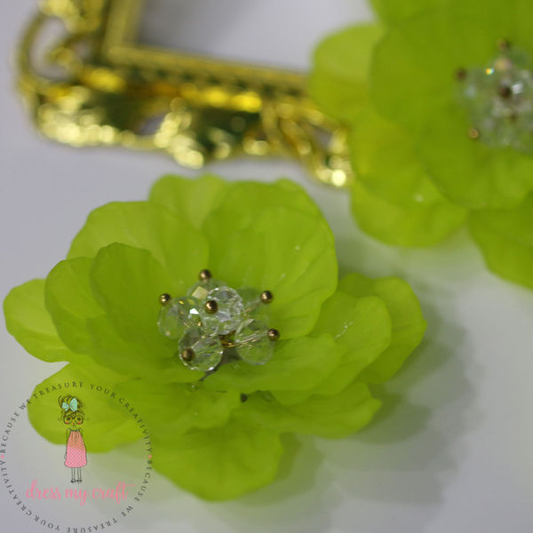 Big 3D Fairy Flowers - Lime Green