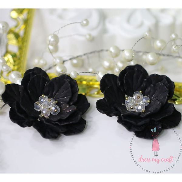 Big 3D Fairy Flowers - Black