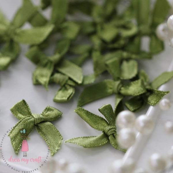 Ribbons Bow - Olive Green