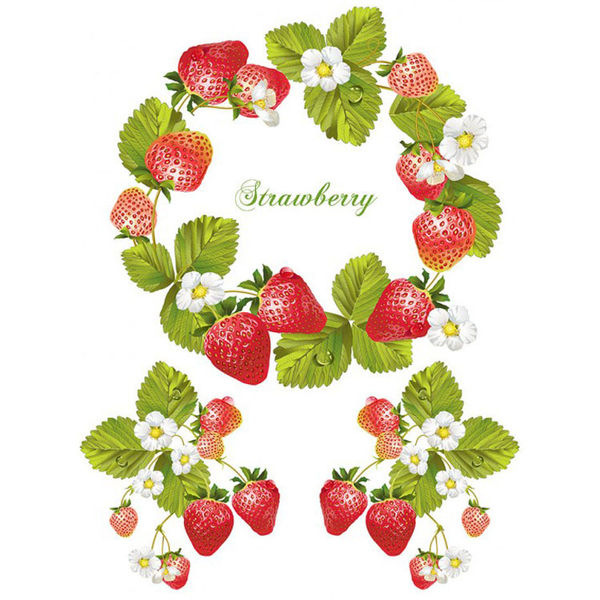 Strawberry Wreath - Fabric Transfer Sheet