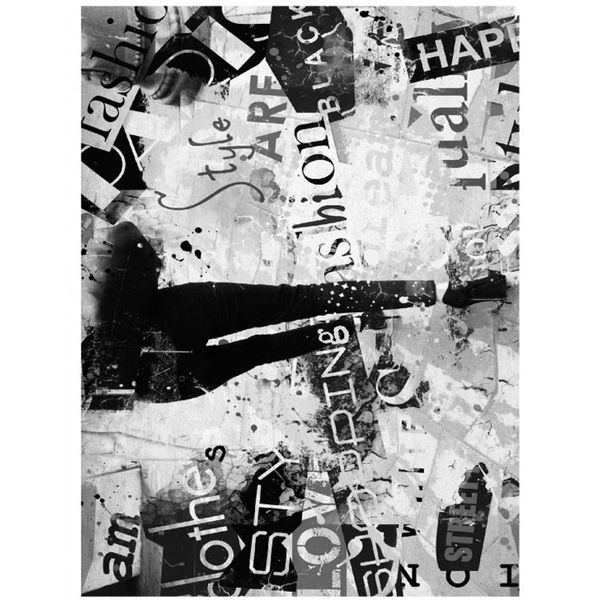 Fashion Street - Black & White Fabric Transfer