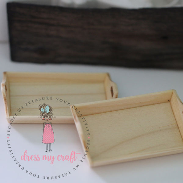 Miniature Wooden Rectangle Tray