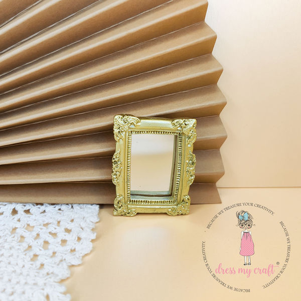 Miniature Carved Mirror - Golden