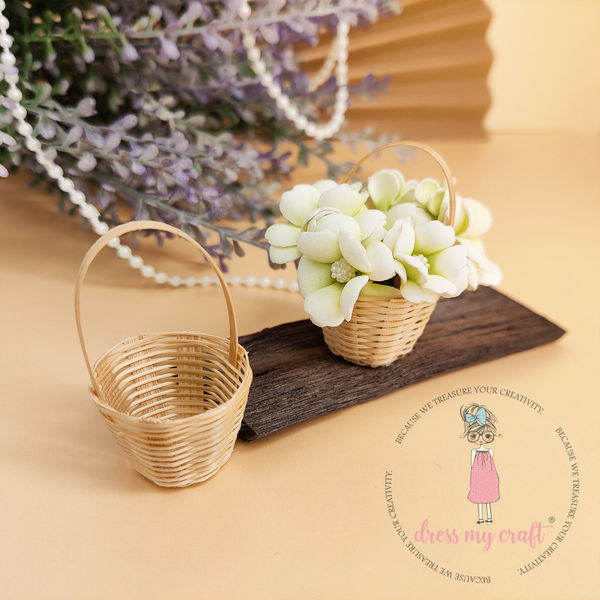 Miniature Bamboo Flower Basket - Small