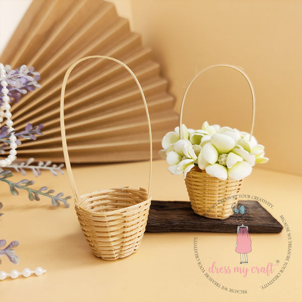 Miniature Bamboo Flower Basket - Medium