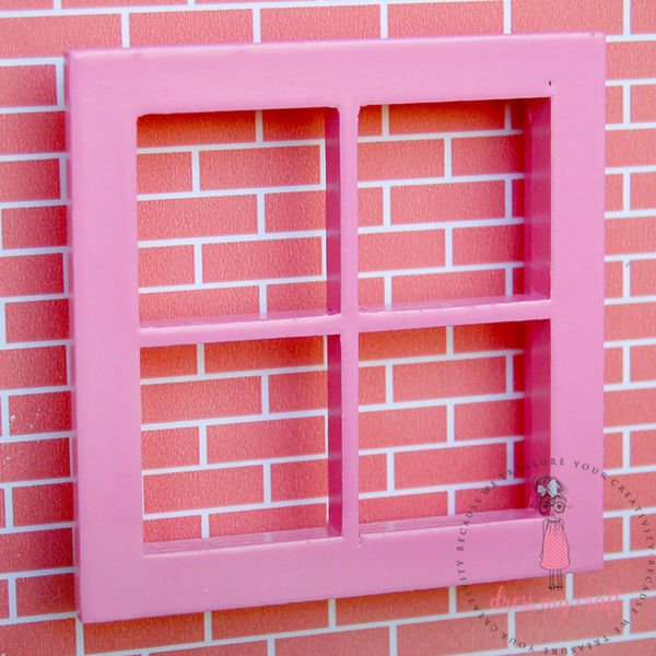 Miniature Anywhere Wooden Window - Pink