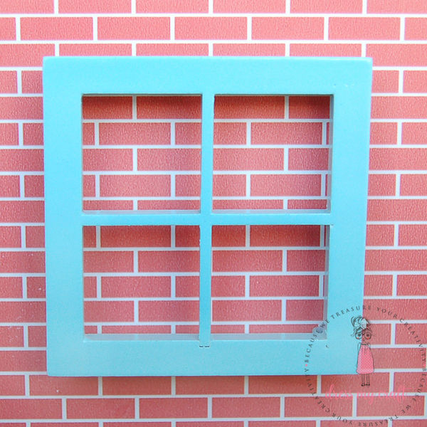 Miniature Anywhere Wooden Window - Baby Blue