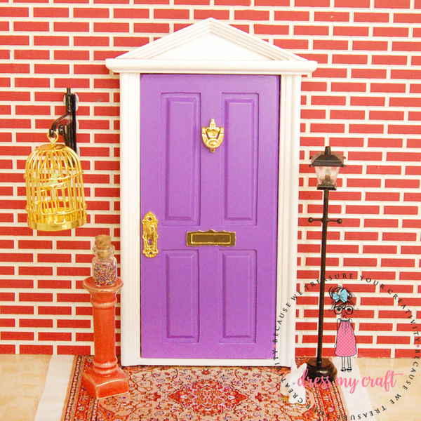 Miniature Anywhere Wooden Door - Purple