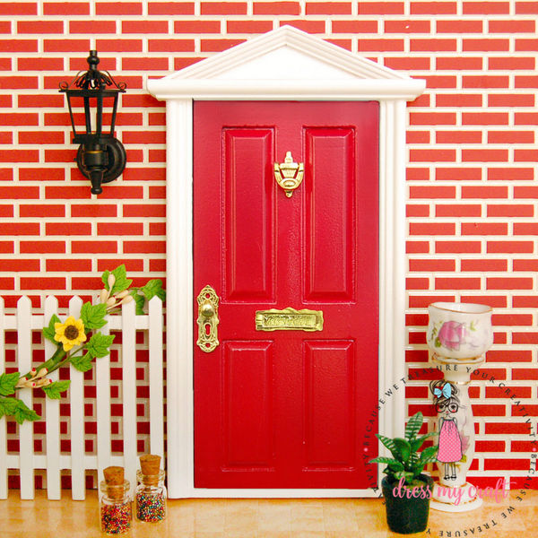 Miniature Anywhere Wooden Door - Red