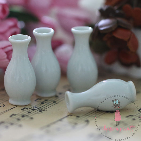 Miniature White Long Vase