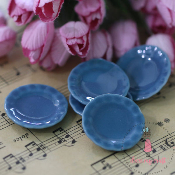 Miniature Dinner Plates Blue