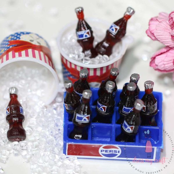 Miniature Pepsi Bottle with Crate