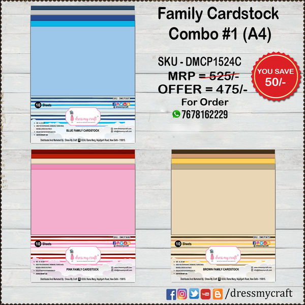 Family Cardstock Combo #1 - A4 - 250 gsm