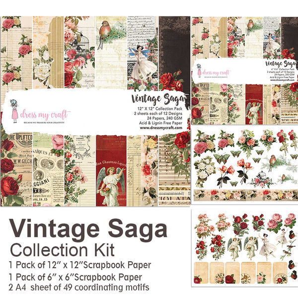 Vintage Saga Collection Kit with Motif Sheet