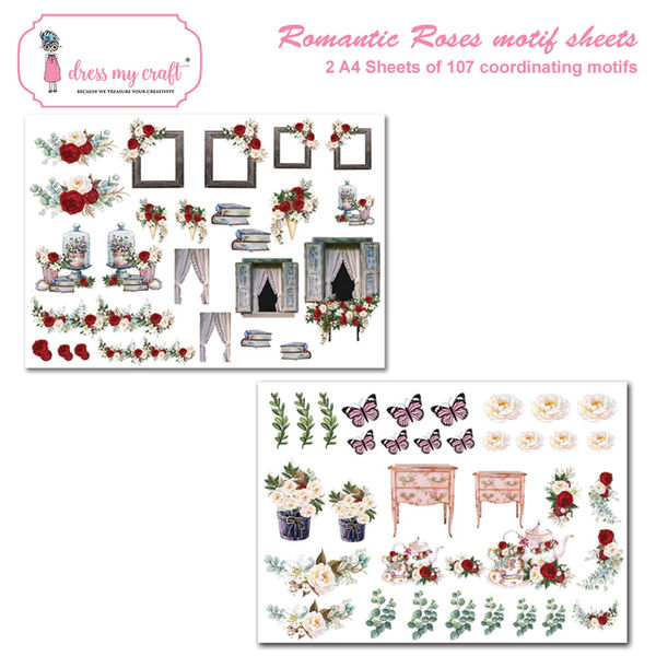 Romantic Roses Motif Sheet