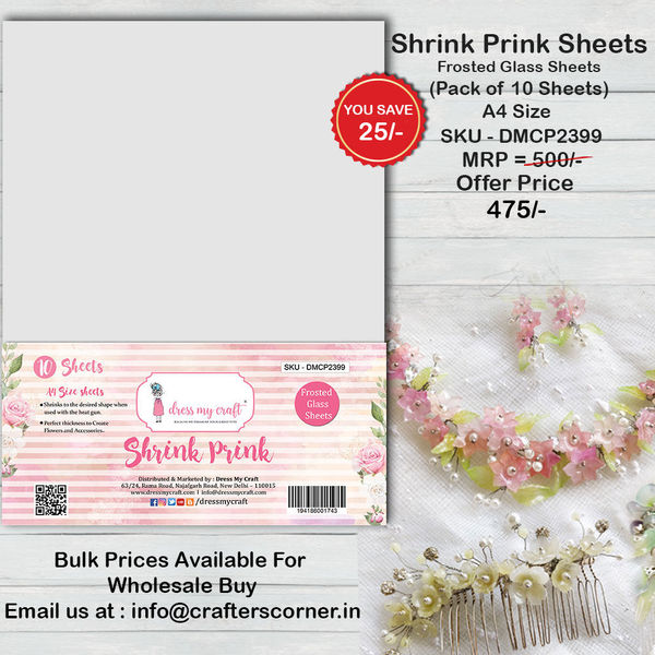 Shrink Prink (Frosted Glass Sheets) - Pack of 10 Sheets