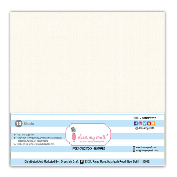 Ivory Cardstock - Textured - 250 gsm