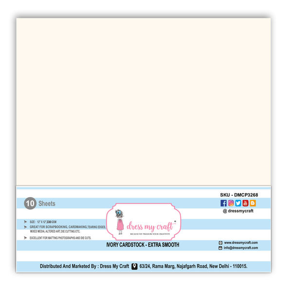 Ivory Cardstock - Extra Smooth - 12x12 - 330 gsm