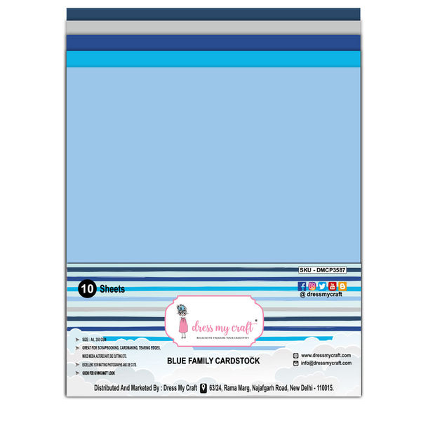 Blue Family Cardstock - A4 - 250 gsm