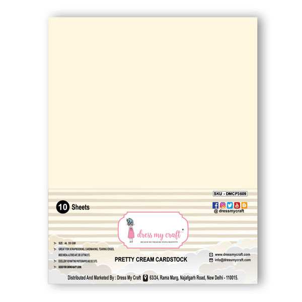 Pretty Cream Cardstock - A4 - 250 gsm