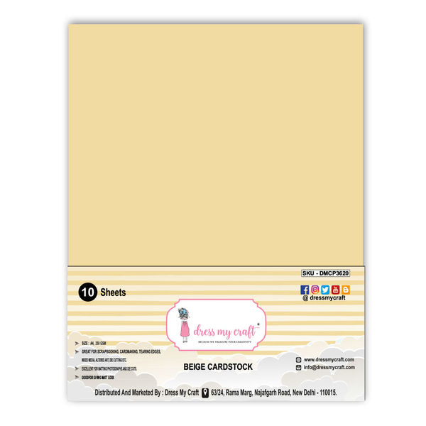 Beige Cardstock - A4 - 250 gsm