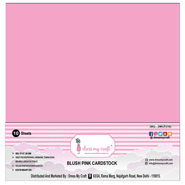 Blush Pink Cardstock 12x12 - 250 Gsm, Dmcp3763