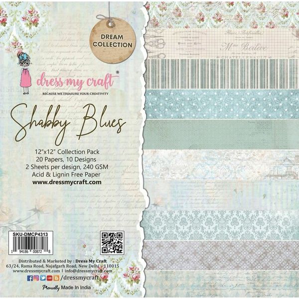 Shabby Blues - 12 x 12 Paper Pack