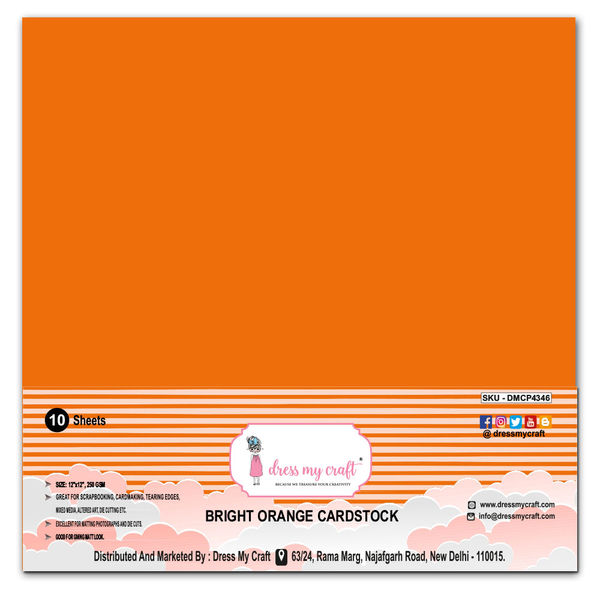 Bright Orange Cardstock 12x12