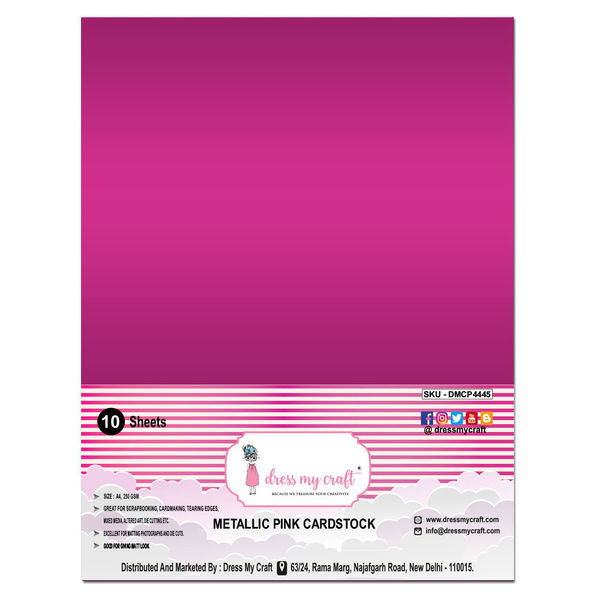 Metallic Pink Cardstock - A4 - 250 Gsm