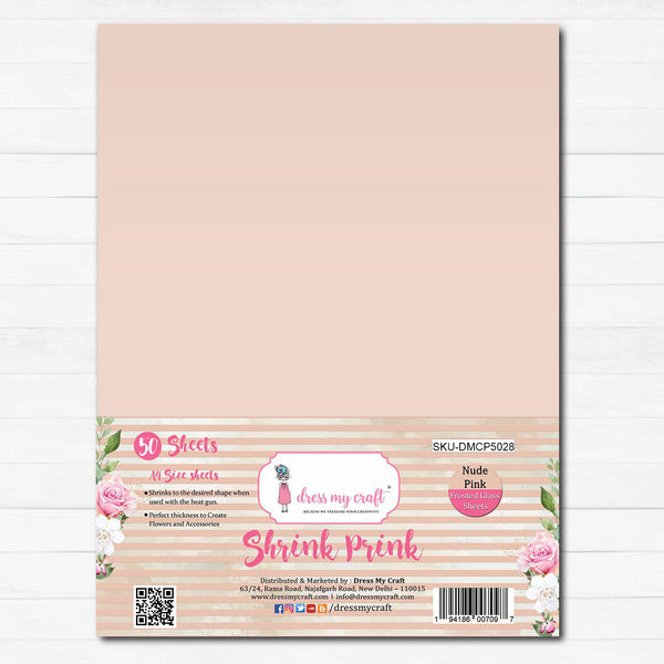 Shrink Prink - Nude Pink Frosted Glass Sheet - Pack of 50 Sheets