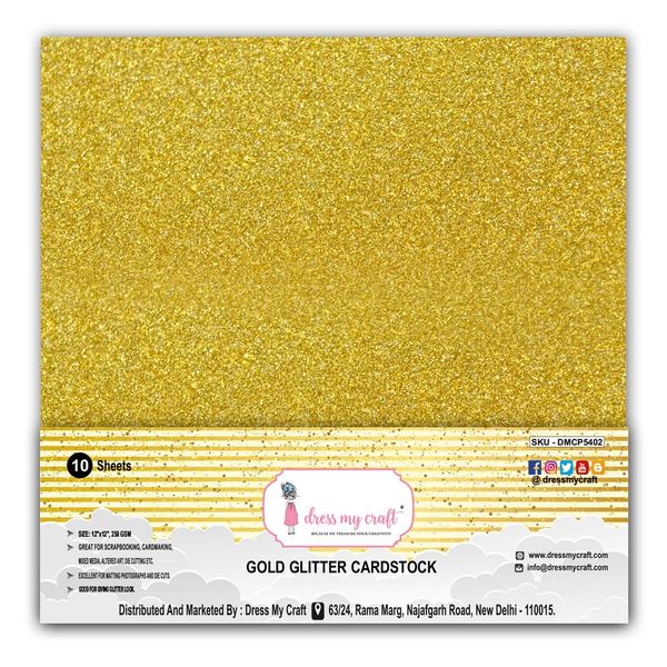 Gold Glitter Paper - 12 X 12 - 250gsm