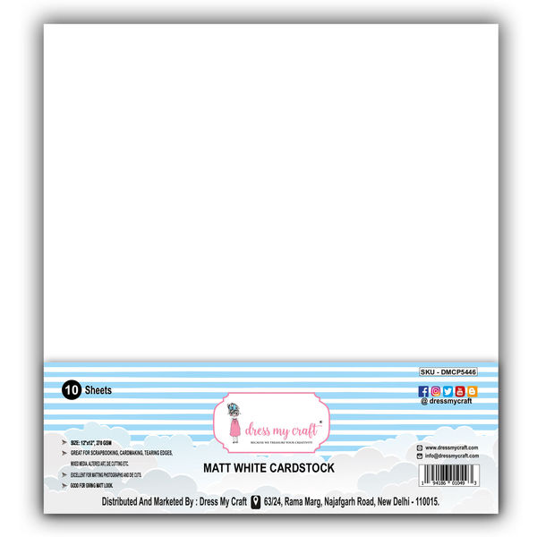 Matt White Cardstock - 12x12 - 270 gsm