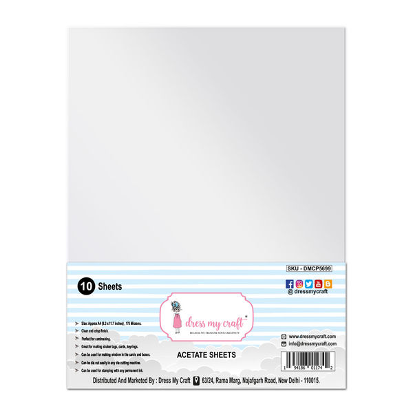 Acetate Sheet - 175 Microns - Pack of 10 Pcs/Pack