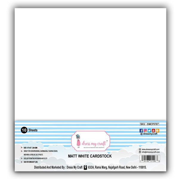 Matt White Cardstock - 12x12 - 230 gsm