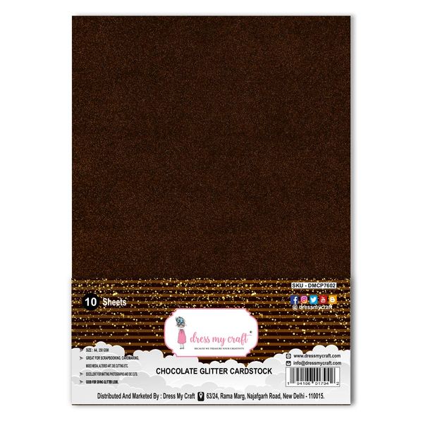 Chocolate Glitter Paper - A4 - 250gsm