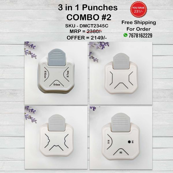 3 In 1 Punch Combo #2 (Pack Of 4)