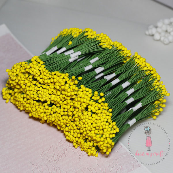 Drop Shape Wire Pollen #2 - Yellow - Wholesale Pack