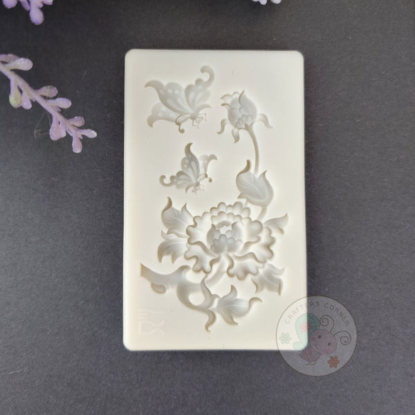 Flowers with Butterfly - Silicon Mould