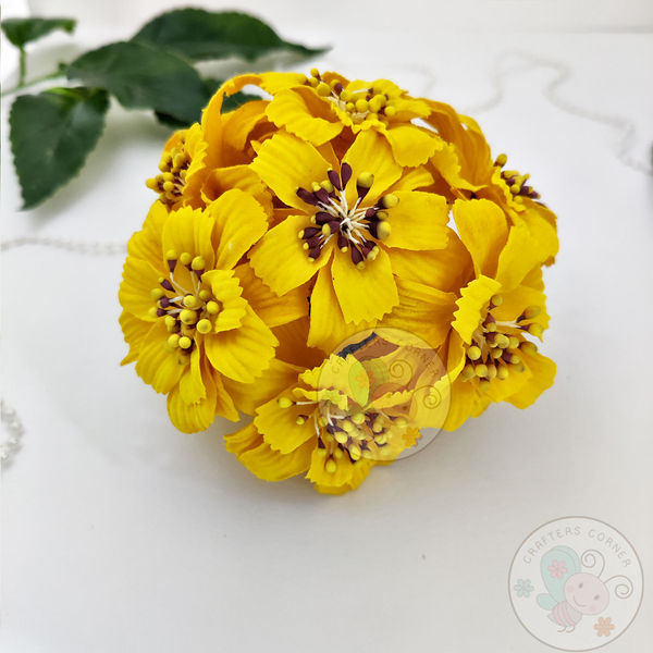 Fabric Flower - Yellow