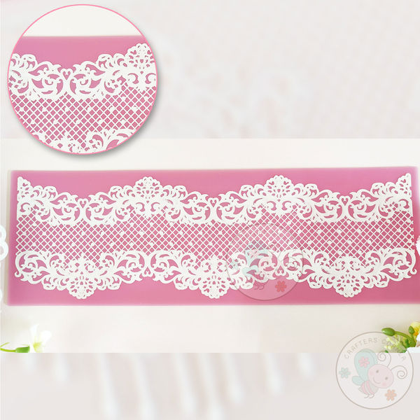 Pretty Flower Border  - Fondant Lace Mould