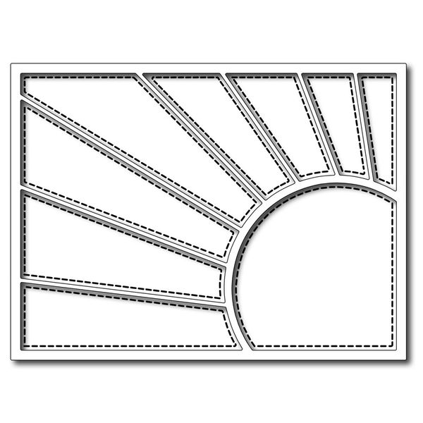 Corner Sun Rays Quilt Panel - Die