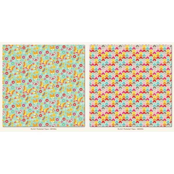 Flutterby - My Girl Collection - 25 Pcs of 12" x 12" Paper