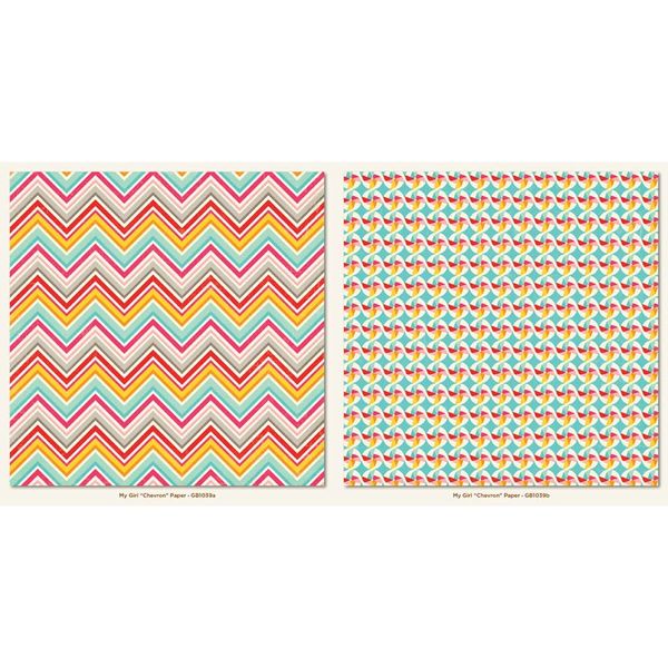 Chevron - My Girl Collection - 25 Pcs of 12" x 12" Paper