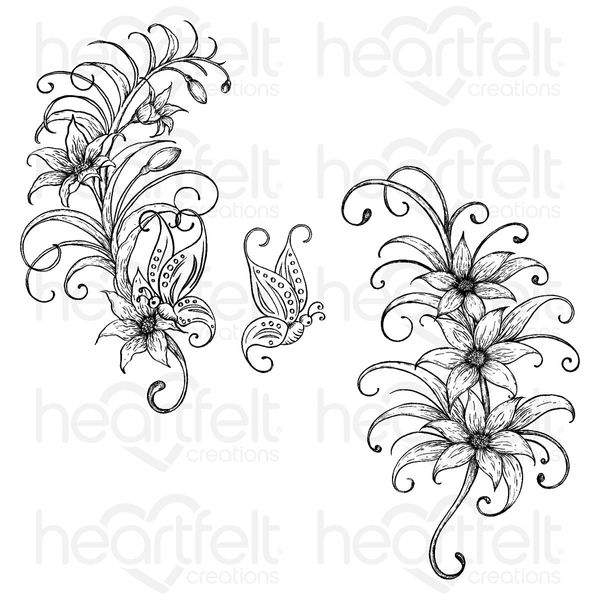 Petite Feathery Florals Cling Stamp Set