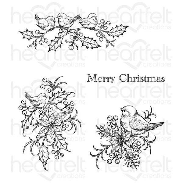 Festive Berry & Birdies Cling Stamp Set